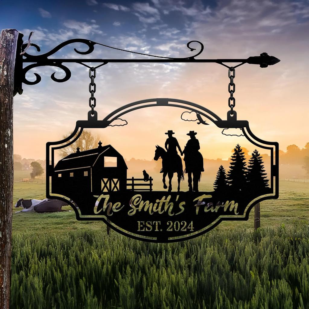 Personalized Your Metal Farm Sign, Farmhouse Metal Sign, Custom Ranch Sign, Farmhouse Decor, Farmer Gift, Farm Gate Sign