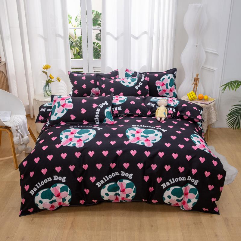 Set de lenjerie de pat nordic simplu din patru piese, cearșaf de pat, set de pilota pentru dormitor Set din trei piese