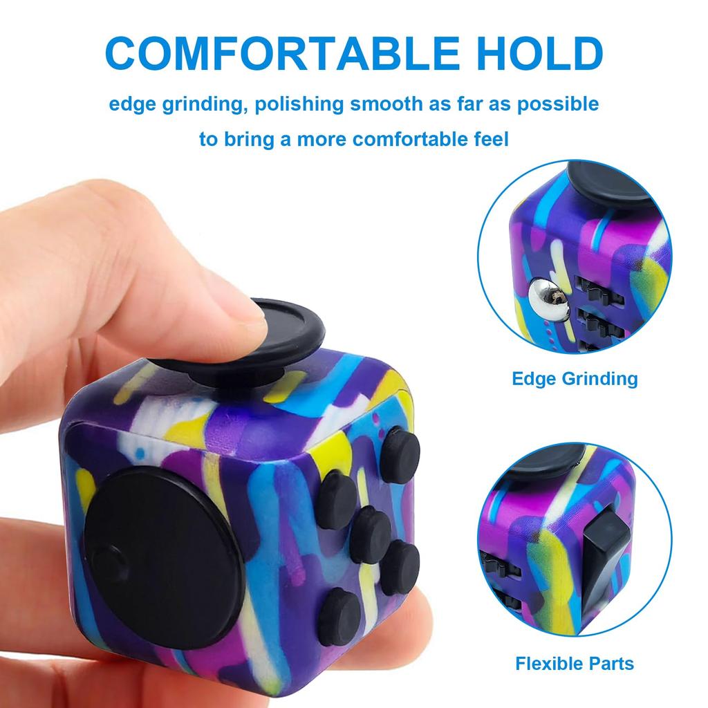 6-In-1 Fidget Cube Antistress Hand Spinner Decompression Toy For Autism Adhd Anxiety Sensory Toys For Stress Relief Toys