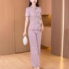 2025 Summer Elegant Wide Leg Pants Suit for Women: Slimming Two-Piece Set