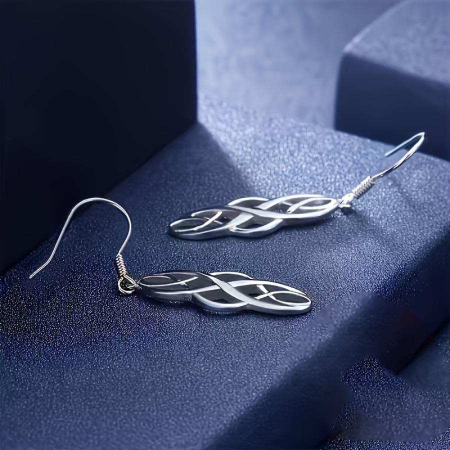 Hypoallergenic Hollow-Out Celtic Knot Design Pendant Earrings, Elegant and Minimalist Style for Daily Casual Wear