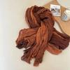 Retro Gradient Color Long Cotton and Linen Scarf Japanese Artistic Fresh Shawl Western-style Versatile Pleated Scarf for Women