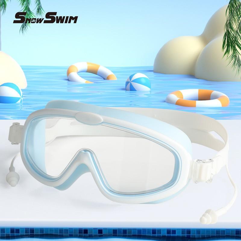 Kids Swim Goggles Waterproof Anti-Fog Large Frame Professional Diving Eyewear Boys Girls