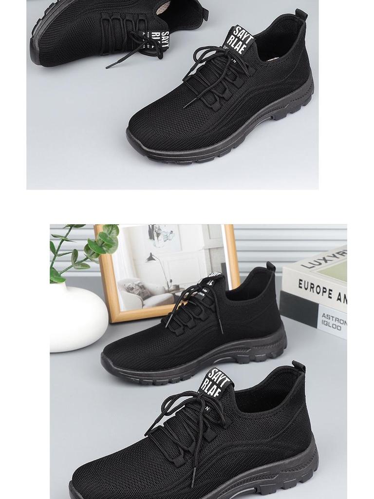 Goldener Herbst Herren Schwarze Freizeitschuhe mit Leichten Polyurethansohlen