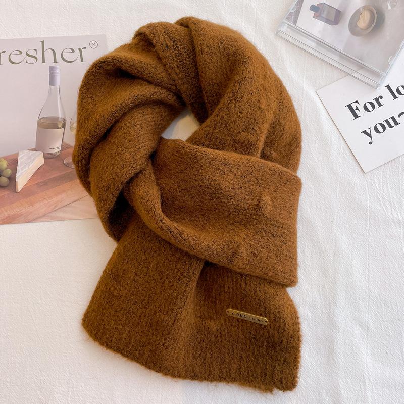 New Christmas gift cute red scarf women's winter new warm versatile knitted wool couple scarf