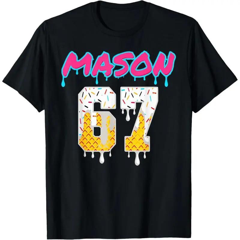 100% Cotton Six Seven Ice Cream Drip Sport 67 Fun Mason Meme T-Shirt Menswear S