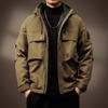 2025 Autumn Men's Retro Cotton Workwear Jacket: High-End, Hooded, and Three-Proof