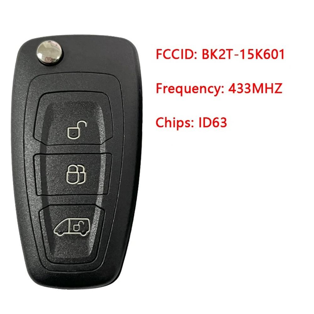 3 Button Full Remote key BK2T-15K601 ID63 Chip 433Mhz For Ford Transit