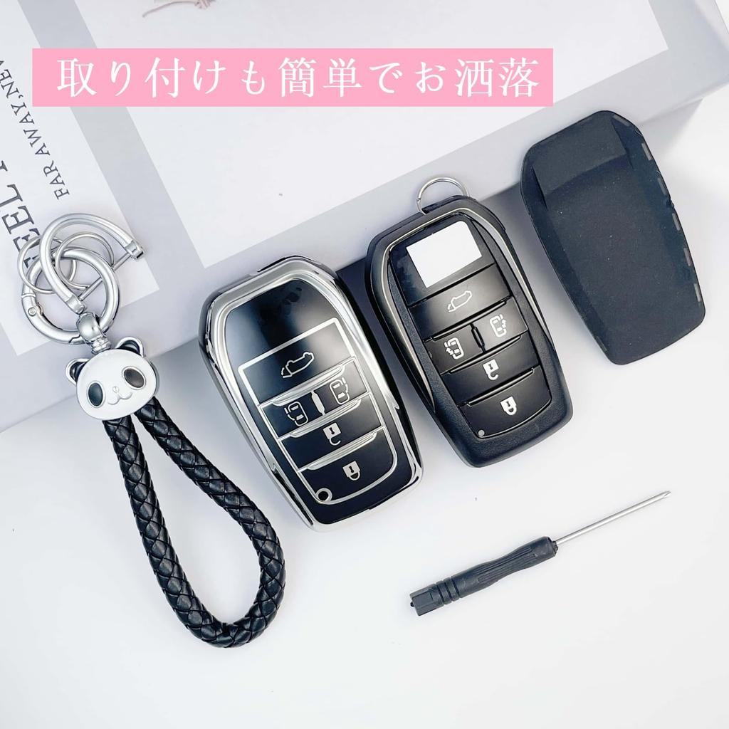 Voxy Noah 90 Series Key Cute Sienta Key New Alphard Vellfire 40 Series Smart Key Gold White [HOYZE] Case, Cover, Case, Panda,