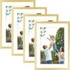 Golden State Art, Aluminum Picture Frame and Real Glass - 5x7 Picture Frame with Mat for 4x6 Photo Display-Wall Decor or
