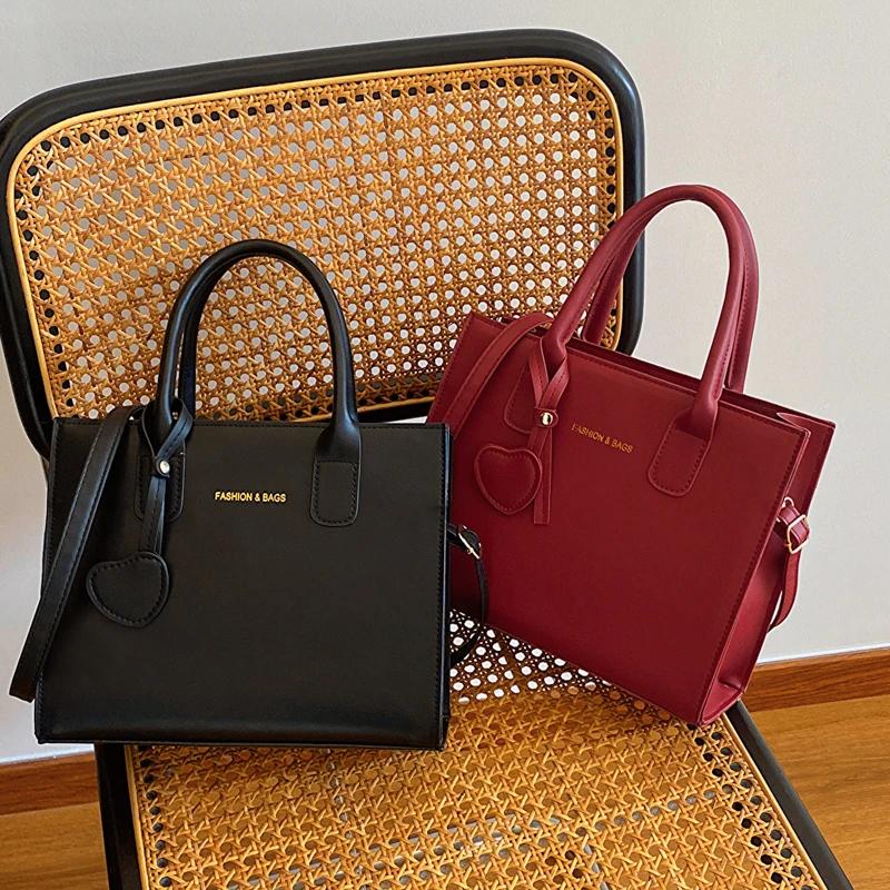 Women's PU Leather Bags with Interior Compartment Soft and Solid Color with Zipper High Quality