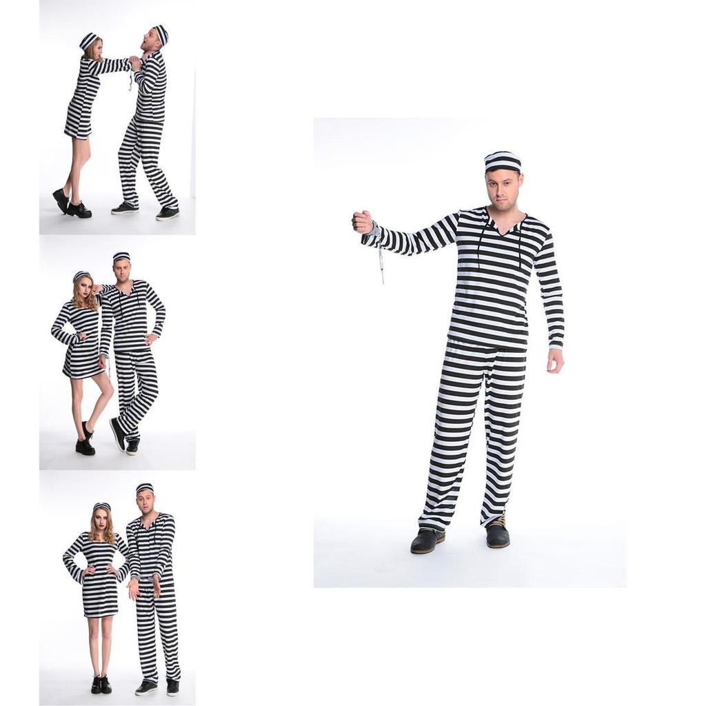 תחפושת אסיר/פושע איכותית לגברים להאלווין ואירועי תחפושות