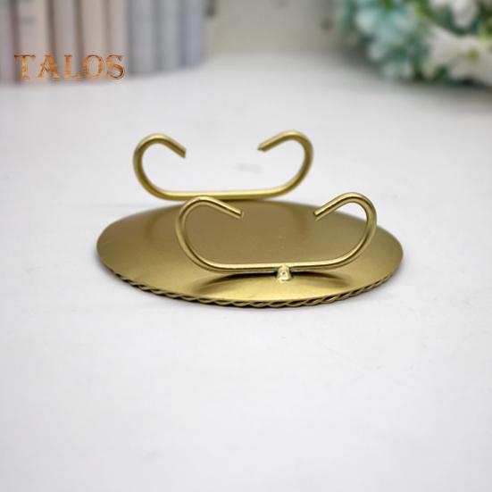 TDStore Neklouzavý geometrický kulatý kovový svícen Zlatý svícen pro domácí dekoraci