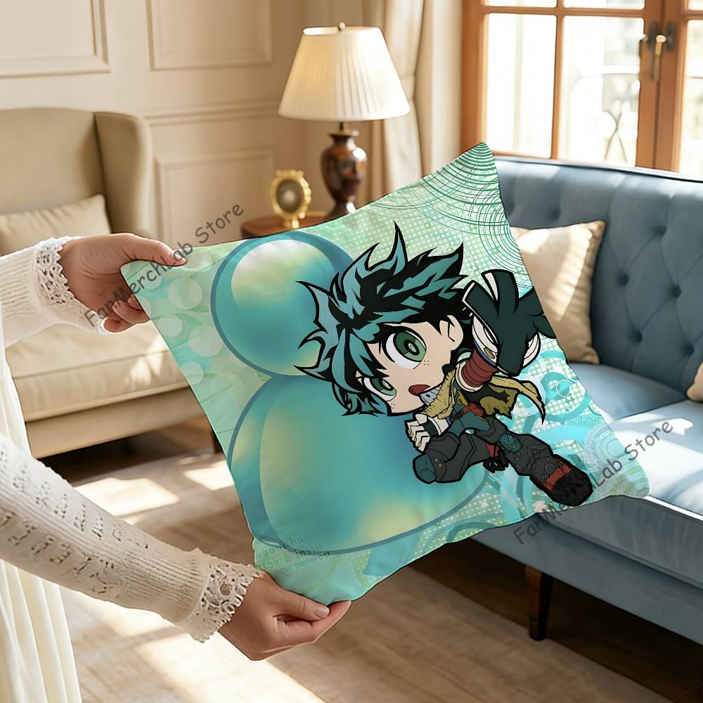 DDeku Anime IIzuku MMidoriyS Printed Pillow Cover Cushion Case Simple Sofa Pillow Case No Pillow Core