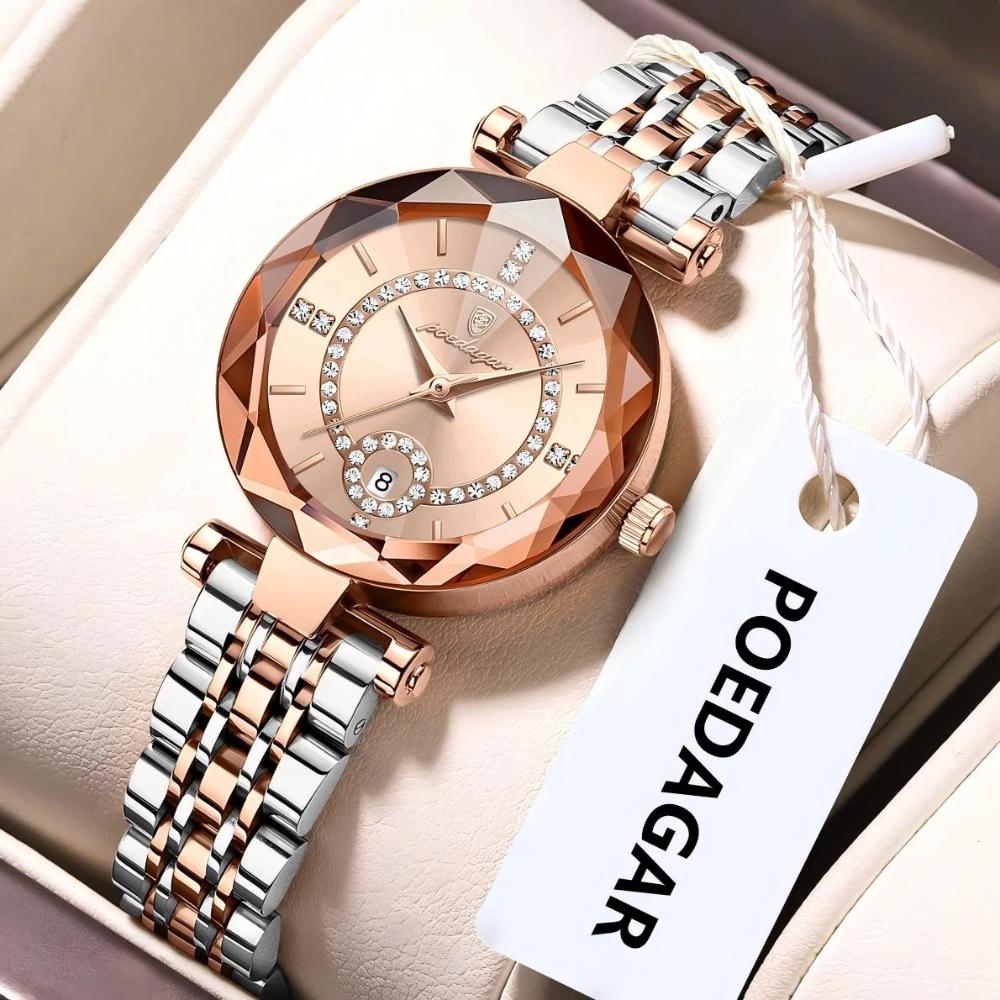 POEDAGAR Luxury Brand Women's Watches Waterproof Stainless Steel Date Ladies Wristwatch Fashion Elegant Quartz Watch Reloj