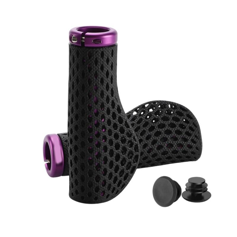 1Pair Breathable Hollow Bicycles Handlebar Grips Shock Absorption Handle Bar Cover Waterproof Mountain Bike Grips