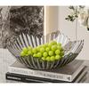 Luxury Vertical Ribbed Flower-Shaped Fruit Bowl