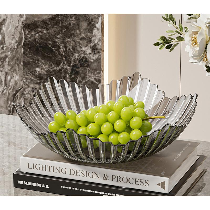 Luxury Vertical Ribbed Flower-Shaped Fruit Bowl