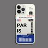 Funny World City Tourist Ticket Label Phone Case for iPhone 16 15 14 Pro Max Plus Dustproof Non-Slip Transparent Cover Fundas