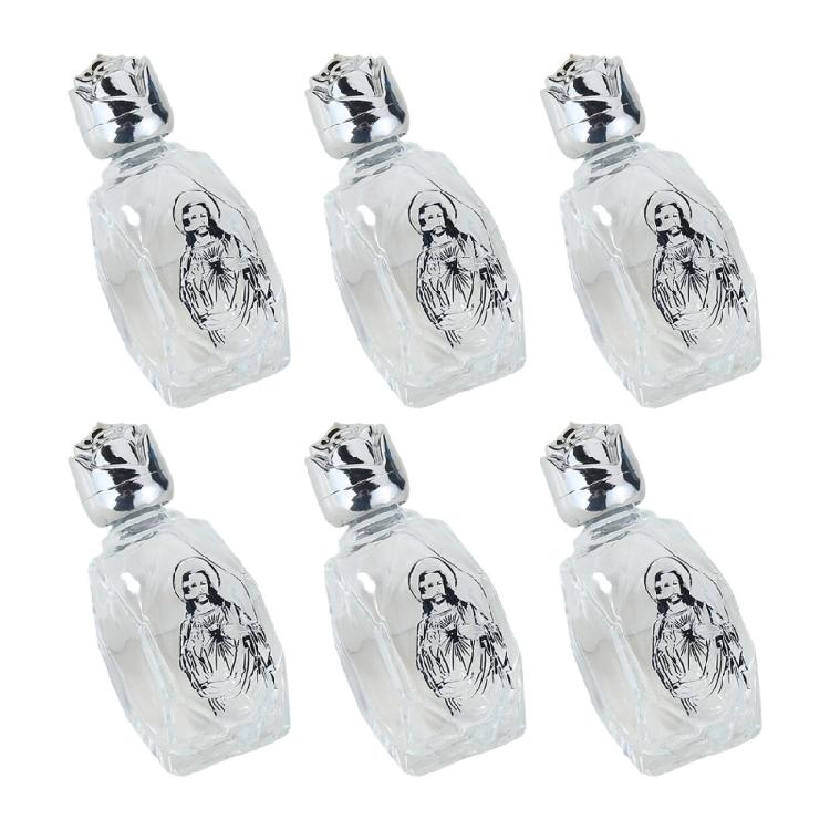 6 st heligtvattenskärl Glasflaskor med korkar Återanvändbara Dopaccessoarer för Kyrklig Händelse Eteroljedispensrar