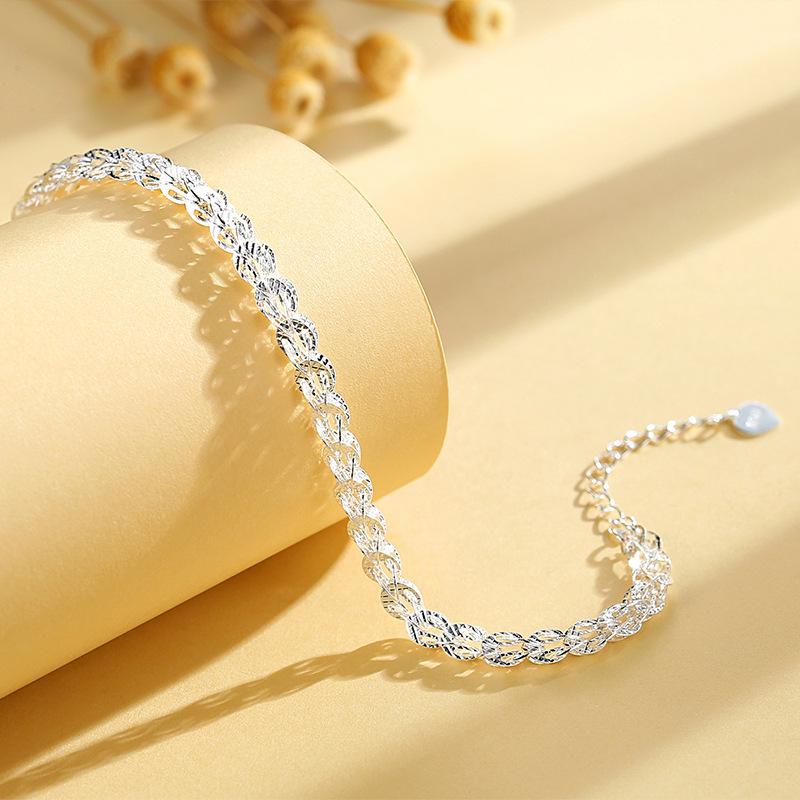Luxury 925 Silver Hollowed Phoenix Tail Bracelet for Women Retro Elegant Charm Bracelets Original Party Jewelry