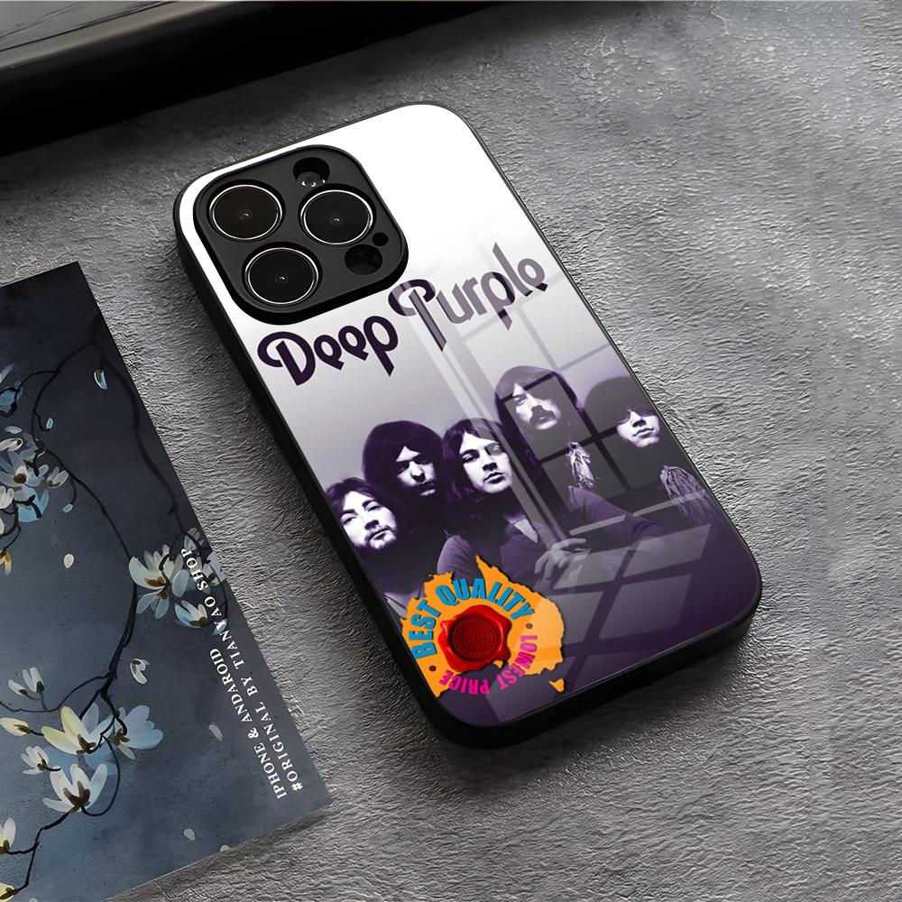 Band D-Deep P-Purple Phone Case For IPhone 17 Air 16 E Pro Max 15 14 13 Mini 12 Pro 11 Max Plus Black Glass Cover