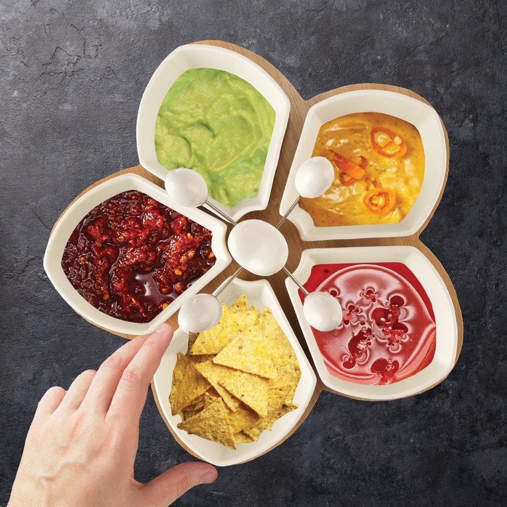 Appetizer Plate for Dips, Sauces, and Snacks Appetizer Bowls