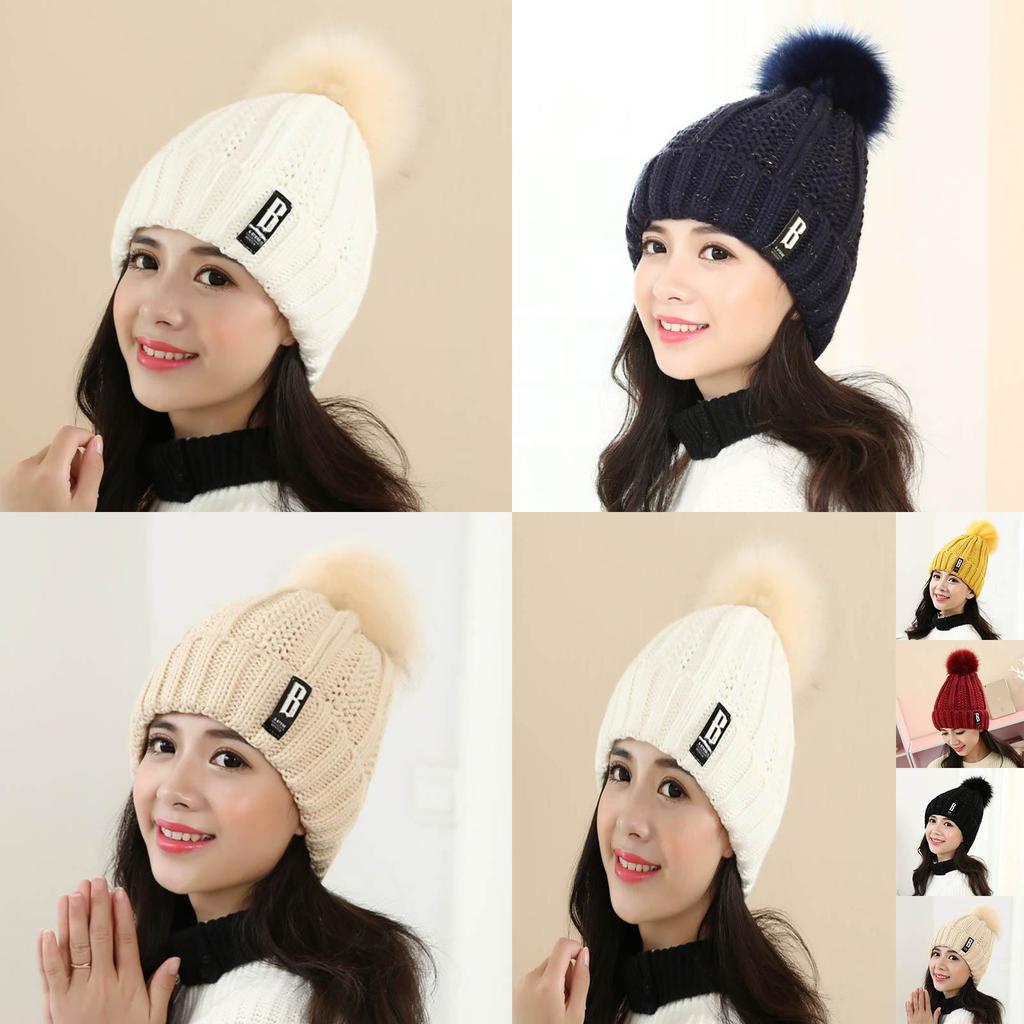 Luxurious Winter Fashion Knitted Hat Charm Women Adjustable Warm Woolen Hats For Cold Weather