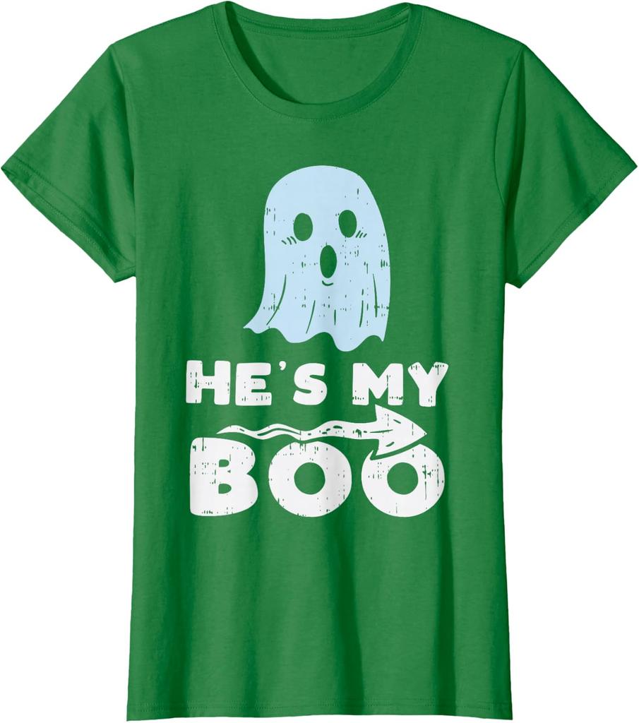 Hesshes My Boo Cute Matching Couple Halloween Tshirt Unisex Unisex Short Sleeve Spooky Season Tops Girlfriend Boyfriend Tshirts