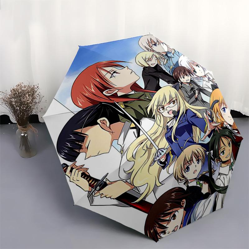 1pc Outdoor Umbrella with Sword Art Online Characters - Automatic Opening/Closing, Portable 3-Fold Design, Iron Frame, Perfect Gift for Fans, Tra