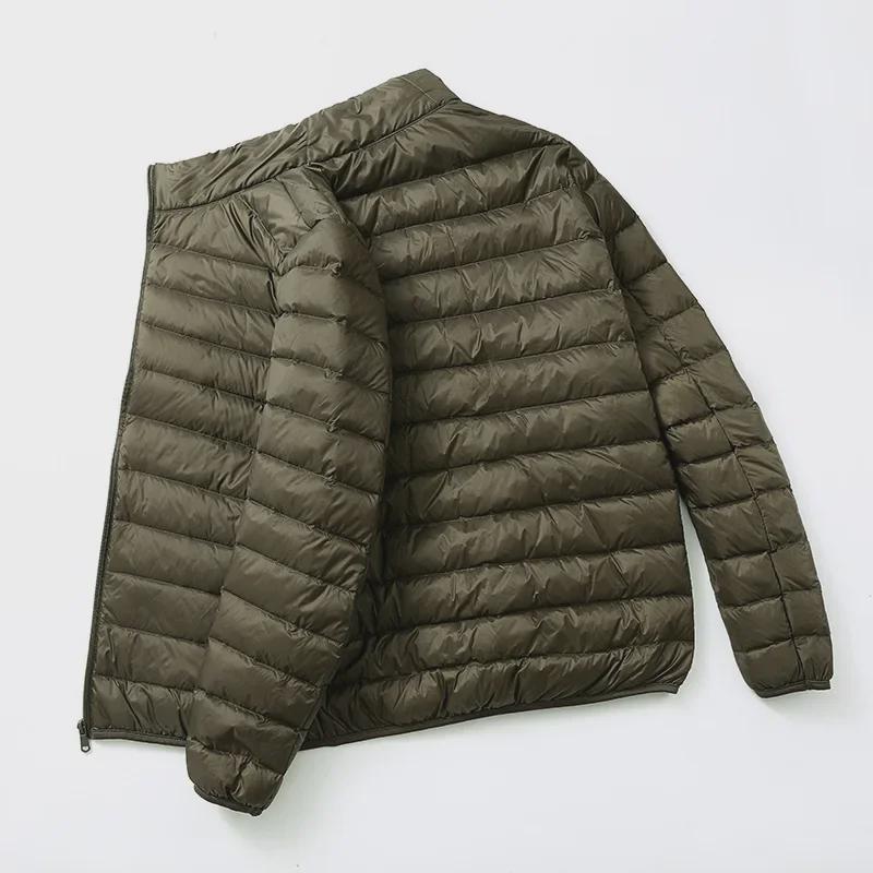 Чоловіча легка пухова куртка 2023 - Тонка, з капюшоном, коміром-стійкою, короткого стилю, великі розміри в наявності для людей середнього віку та молодих дорослих