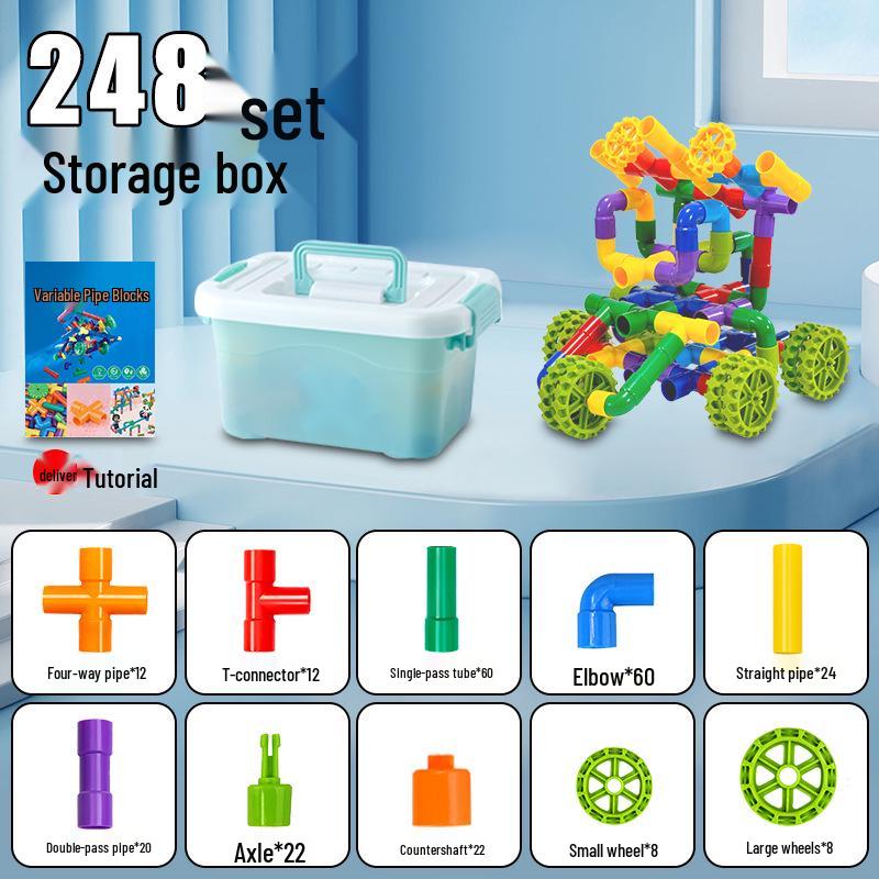 Children's Educational Interlocking Building Blocks - DIY Water Pipe Assembly Toy for Early Learning