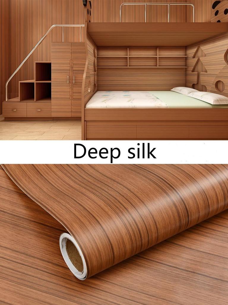 Vinyl Waterproof Wood Grain Wallpapers Self-adhesive Stickers For Kitchen Ambry Furniture Wardrobe Table Wall Papers Home Decor