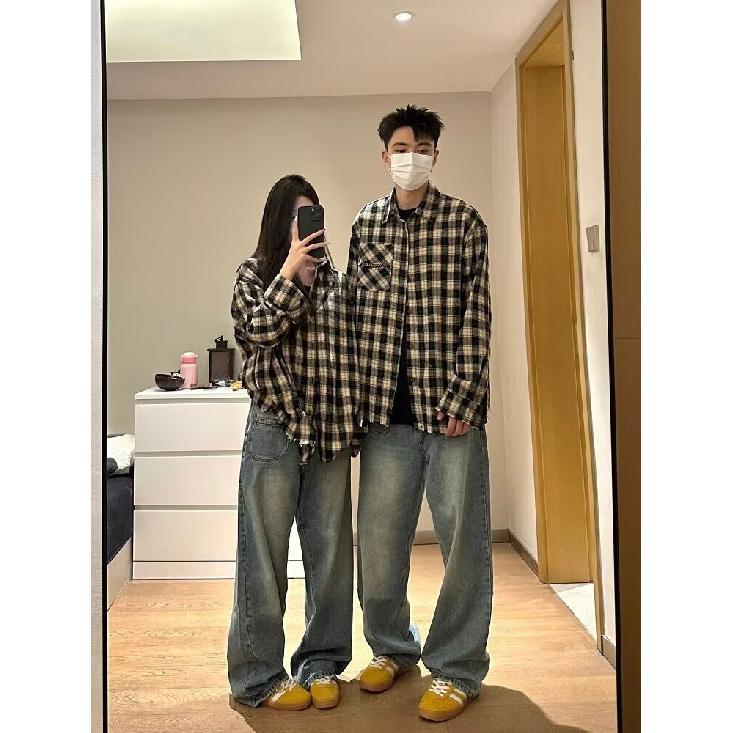 2024 Letter Long Sleeve Shirt Japanese Hong Kong Style Ins Loose Shirt Boys Summer Trendy Versatile Casual Coat