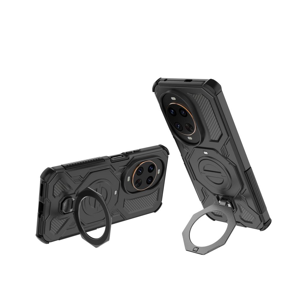 Huawei Nova 14 Ultra Magnetic Ring Case 360° Rotatable [Military-Grade Drop Protection] + Metal Plate for MagSafe Phone Case