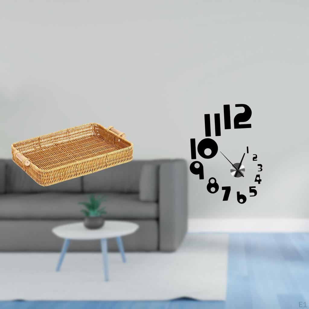 Artistic Fruit Basket Clock for Stylish Home Decor Creative Desktop Bread Plate And Modern Wall