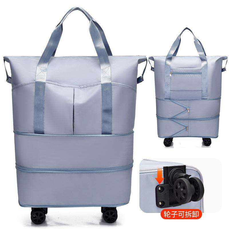 

Расширяемые чемоданы со съемными колесами, с разделением для сухого и влажного воздуха, спортивная сумка большой вместимости, ночная сумка Weekender для путешествий чёрный