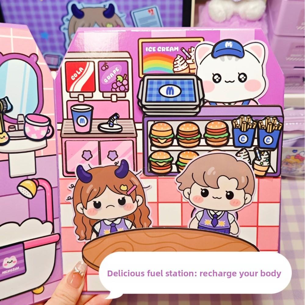 Cute PET Quiet Book Stickers Handmade Educational Cartoon DIY Stickers Cartoon No Cutting Required Stickers Holiday Gifts