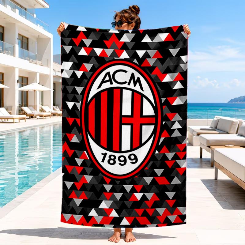 Ac Football Club Beach Towel, Microfiber Beach Towel, Perfect For Pool, Beach, Travel, Home Decor Beach Party Fan Gifts