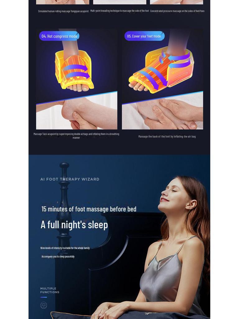 Full Automatic Cross-Border Foot Massager with Negative Ion & Airbag Kneading