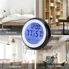 Round Shape Household Touching Digital Electronic Alarm Clock with Temperature Humidity Display