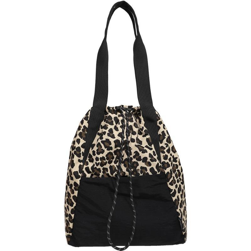 

Женская нейлоновая сумка-тоут большой вместимости для поездок на работу цветной печати леопарда