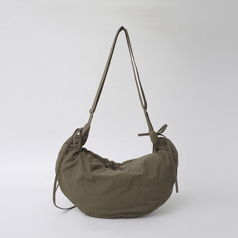 2024 Korean-Style Lightweight Women's Nylon Canvas Crossbody & Underarm Dumpling Bag