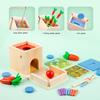 Children'S Early Education 6-In-1 Intelligence Box Montessori Unlocking And Pulling Radish Shape Set Column Fruit Matching Toy
