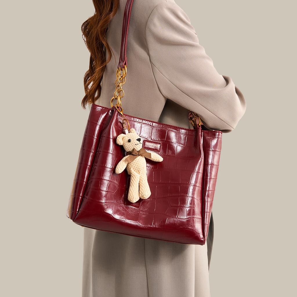 Spring Handbag Bag Women'S Simple Style Shoulder Tote Bag Large Capacity Versatile Fashion Bag Women