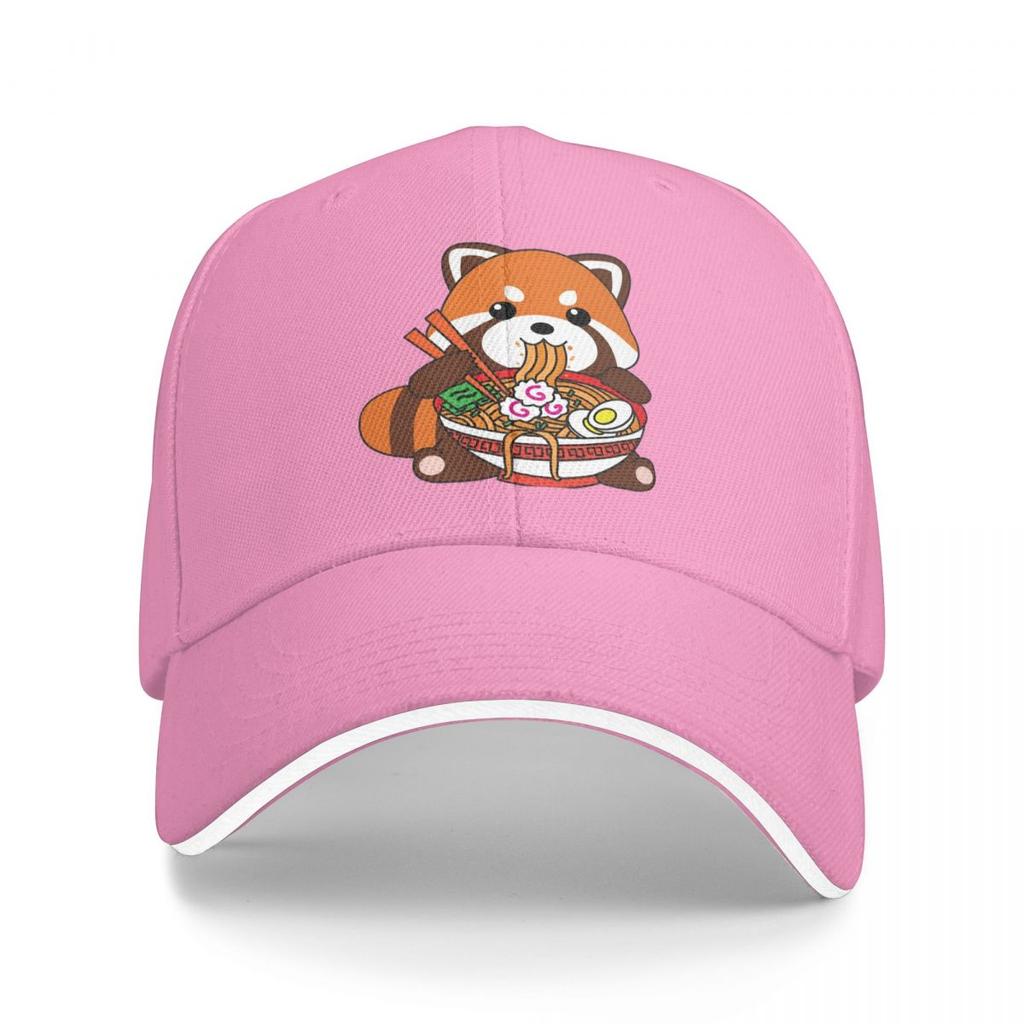 Baseball Caps Kawaii Red Panda Eating RaUnisex Noodles Fans Support Customized Unisex Women Casual Summer Hats