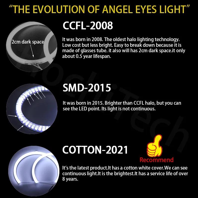 LED SMD Cotton Light Switchback Angel Eye  Ring DRL Kit for BMW X5 E53 Facelift 2004 2005 2006