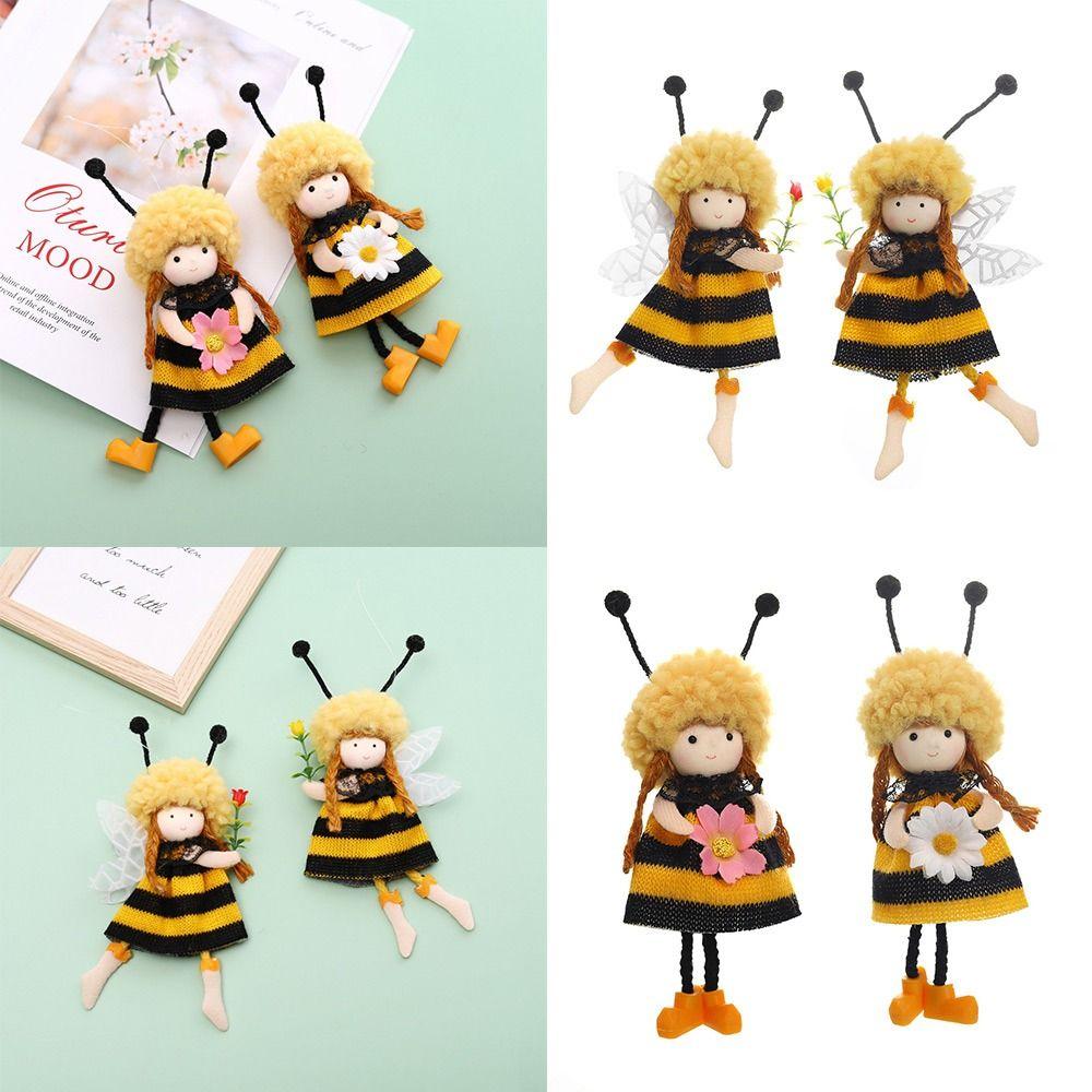 Embellishment Plush Bee Girl Doll Cartoon Drop Ornaments  Festival Favors
