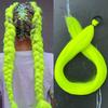 Synthetic Fiber Wig with Purple Ponytail Braid and Elastic Hair Tie