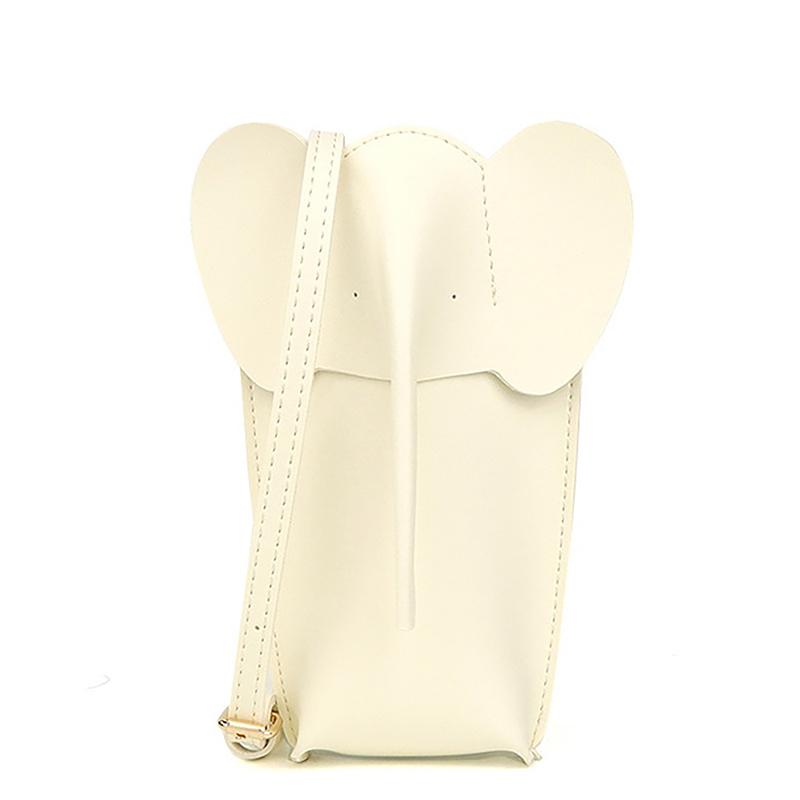 Cute Elephant Crossbody Bags For Girls Women Leather Soft Small Purses Card Wallet Phone Shoulder Bags Solid Color Mini Wallet